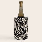 Elegant Zebra Stripes Modern Abstract Animal Pattern in Black and Beige Wine Chiller Gallery Image 1