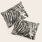 Elegant Zebra Stripes Modern Abstract Animal Pattern in Black and Beige Pillow Sham Gallery Image 3