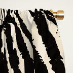 Elegant Zebra Stripes Modern Abstract Animal Pattern in Black and Beige Window Curtain Gallery Image 2