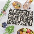 Elegant Zebra Stripes Modern Abstract Animal Pattern in Black and Beige Cutting Board Gallery Image 2