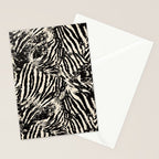 Elegant Zebra Stripes Modern Abstract Animal Pattern in Black and Beige Stationery Card Gallery Image 2