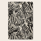 Elegant Zebra Stripes Modern Abstract Animal Pattern in Black and Beige Cutting Board Gallery Image 1