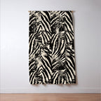 Elegant Zebra Stripes Modern Abstract Animal Pattern in Black and Beige Window Curtain Gallery Image 3