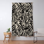 Elegant Zebra Stripes Modern Abstract Animal Pattern in Black and Beige Window Curtain Gallery Image 5