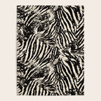 Elegant Zebra Stripes Modern Abstract Animal Pattern in Black and Beige Poster Gallery Image 4
