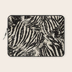 Elegant Zebra Stripes Modern Abstract Animal Pattern in Black and Beige Laptop Sleeve Gallery Image 1