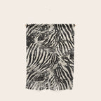 Elegant Zebra Stripes Modern Abstract Animal Pattern in Black and Beige Wall Hanging Gallery Image 1