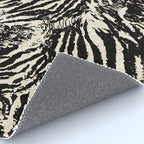 Elegant Zebra Stripes Modern Abstract Animal Pattern in Black and Beige Rug Gallery Image 4