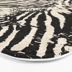 Elegant Zebra Stripes Modern Abstract Animal Pattern in Black and Beige Bath Mat Gallery Image 3