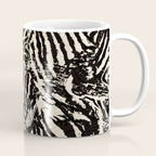 Elegant Zebra Stripes Modern Abstract Animal Pattern in Black and Beige Coffee Mug Gallery Image 1
