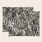 Elegant Zebra Stripes Modern Abstract Animal Pattern in Black and Beige Placemat Gallery Image 1
