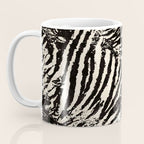 Elegant Zebra Stripes Modern Abstract Animal Pattern in Black and Beige Coffee Mug Gallery Image 3