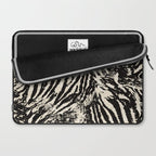 Elegant Zebra Stripes Modern Abstract Animal Pattern in Black and Beige Laptop Sleeve Gallery Image 2