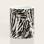 Elegant Zebra Stripes Modern Abstract Animal Pattern in Black and Beige Coffee Mug Gallery Image 4