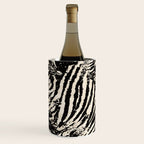 Elegant Zebra Stripes Modern Abstract Animal Pattern in Black and Beige Wine Chiller Gallery Image 2