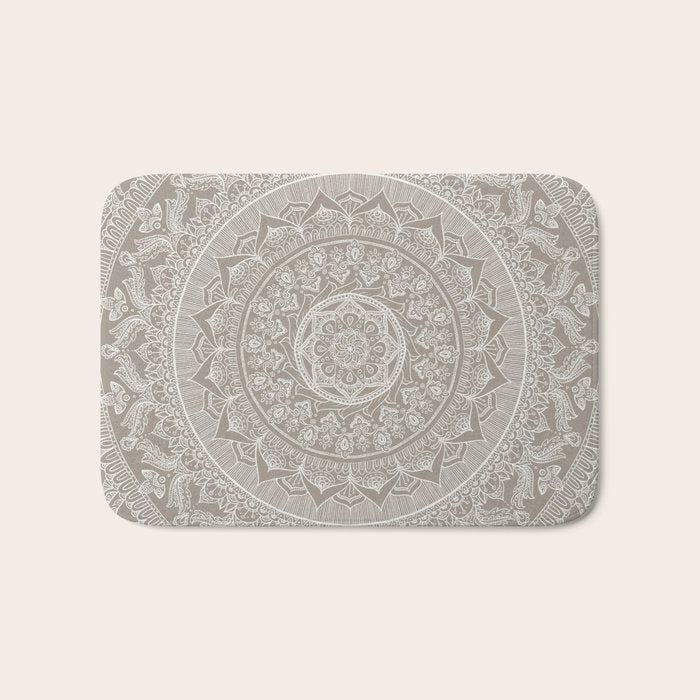 Mandala - Taupe Bath Mat Gallery Image 1