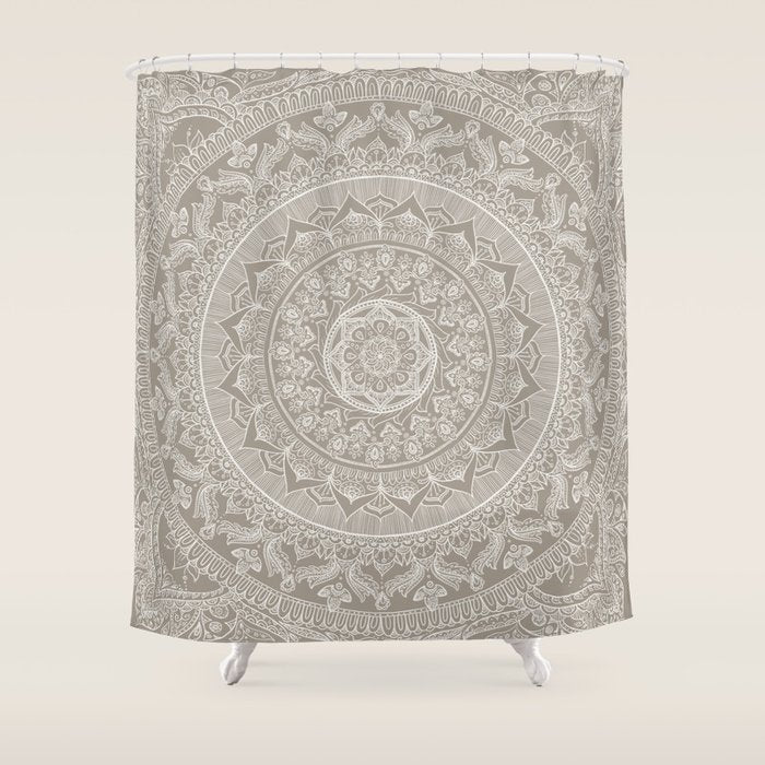 Mandala - Taupe Shower Curtain Gallery Image 1