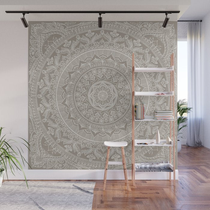 Mandala - Taupe Wall Mural Gallery Image 1