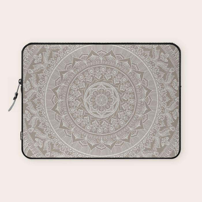 Mandala - Taupe Laptop Sleeve Gallery Image 1