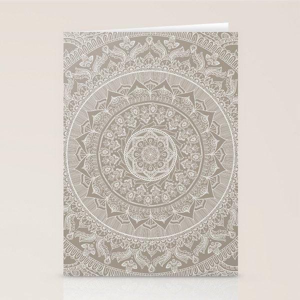 Mandala - Taupe Stationery Card Gallery Image 1