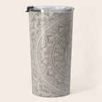 Mandala - Taupe Travel Mug Gallery Image 3