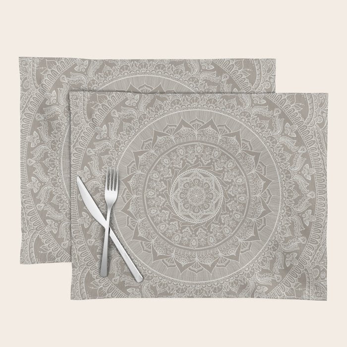 Mandala - Taupe Placemat Gallery Image 1
