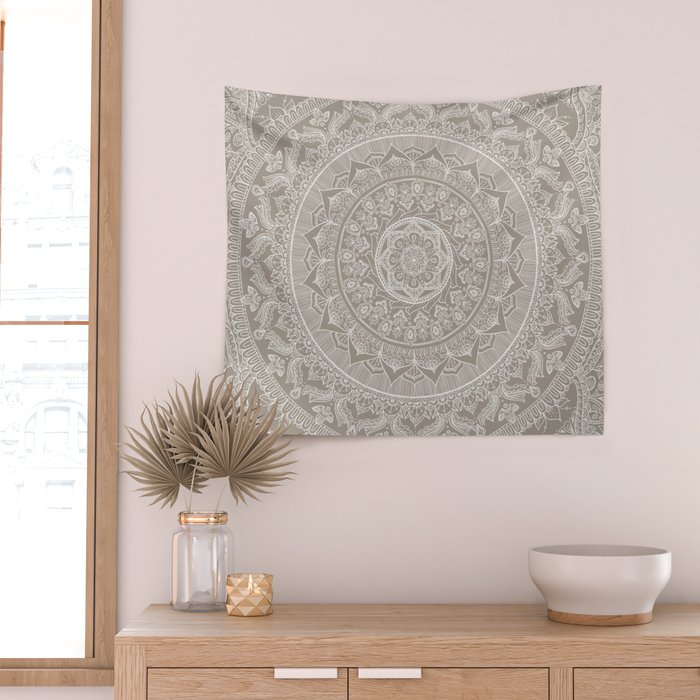 Mandala - Taupe Wall Tapestry Gallery Image 2