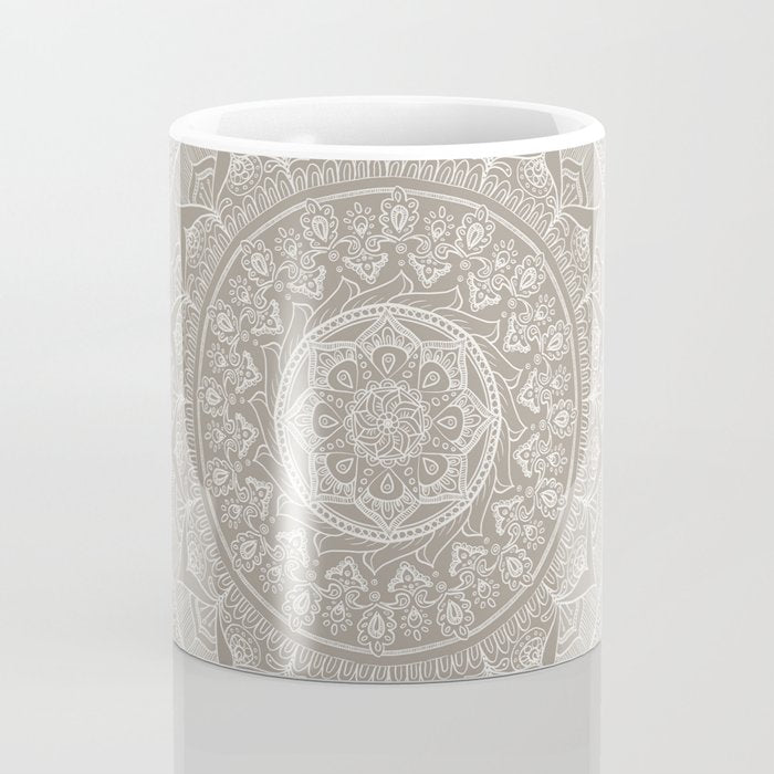 Mandala - Taupe Coffee Mug Gallery Image 4