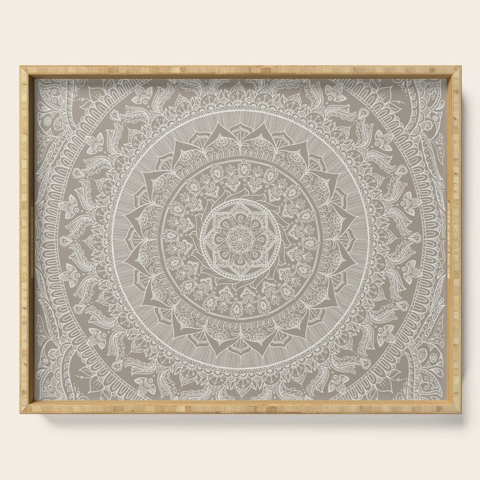 Mandala - Taupe Serving Tray Gallery Image 1