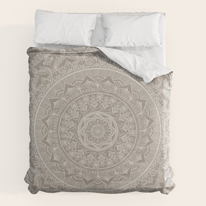 Mandala - Taupe Duvet Cover Gallery Image 2