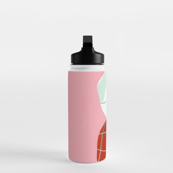 Un-Confine, Free Spirit Colorful People, Plaid Check Pattern Black Woman Afro, Tartar Fashion Eclectic Bohemian, Hep Chic Illustration Painting Water Bottle Gallery Image 3