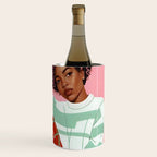 Un-Confine, Free Spirit Colorful People, Plaid Check Pattern Black Woman Afro, Tartar Fashion Eclectic Bohemian, Hep Chic Illustration Painting Wine Chiller Gallery Image 3