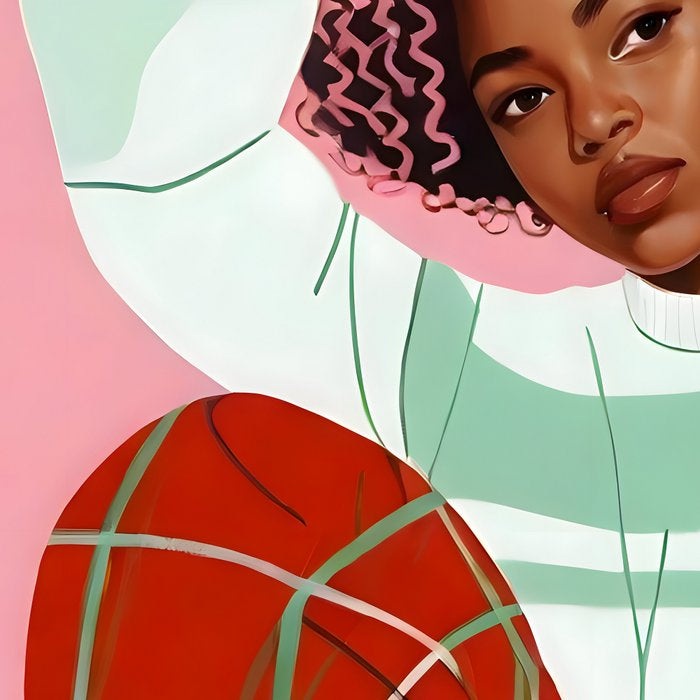 Un-Confine, Free Spirit Colorful People, Plaid Check Pattern Black Woman Afro, Tartar Fashion Eclectic Bohemian, Hep Chic Illustration Painting Coffee Mug Gallery Image 2