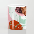Un-Confine, Free Spirit Colorful People, Plaid Check Pattern Black Woman Afro, Tartar Fashion Eclectic Bohemian, Hep Chic Illustration Painting Coffee Mug Gallery Image 4