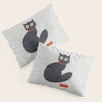 Black Silly Cat  Pillow Sham Gallery Image 3