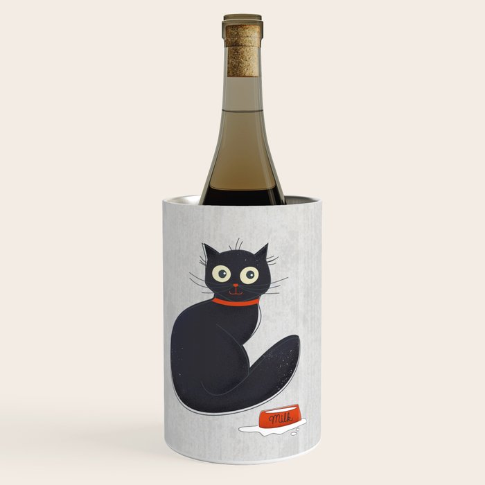 Black Silly Cat  Wine Chiller Gallery Image 1
