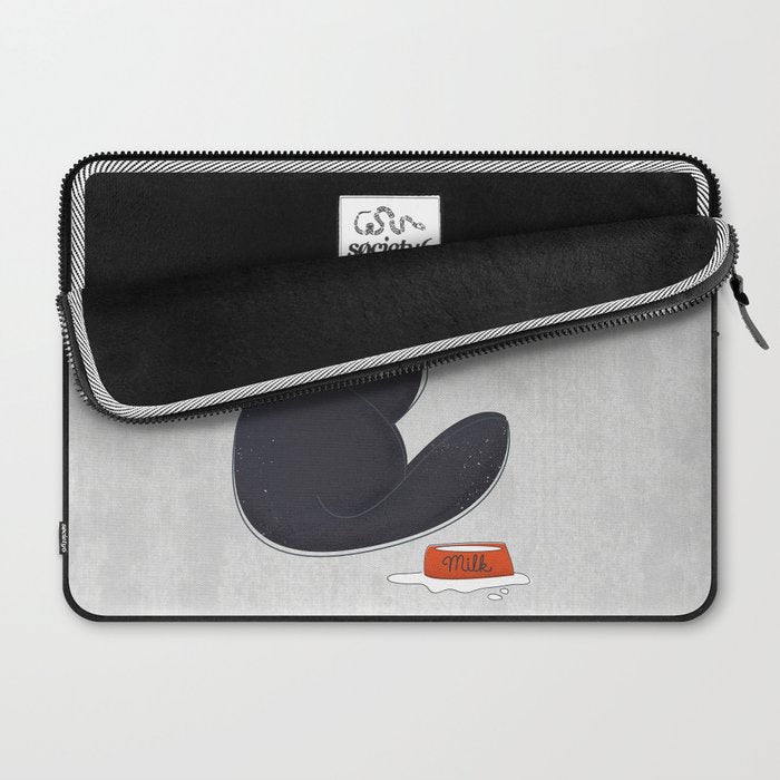 Black Silly Cat  Laptop Sleeve Gallery Image 2