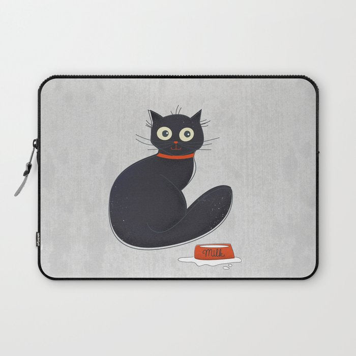 Black Silly Cat  Laptop Sleeve Gallery Image 1