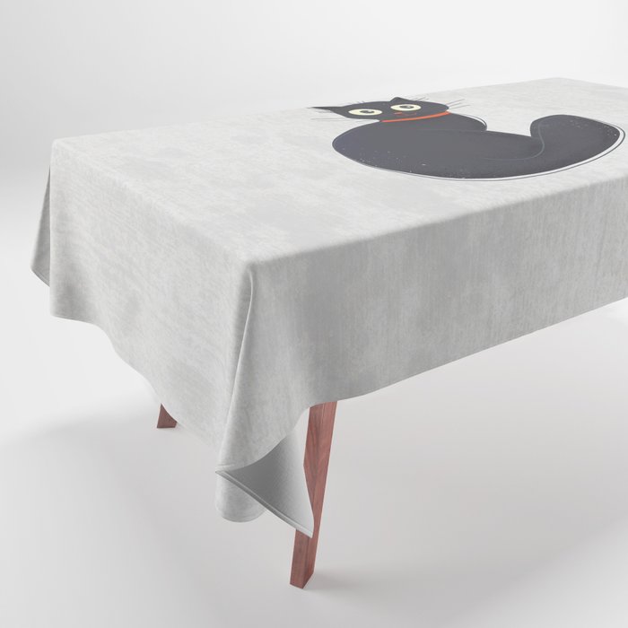 Black Silly Cat  Tablecloth Gallery Image 1