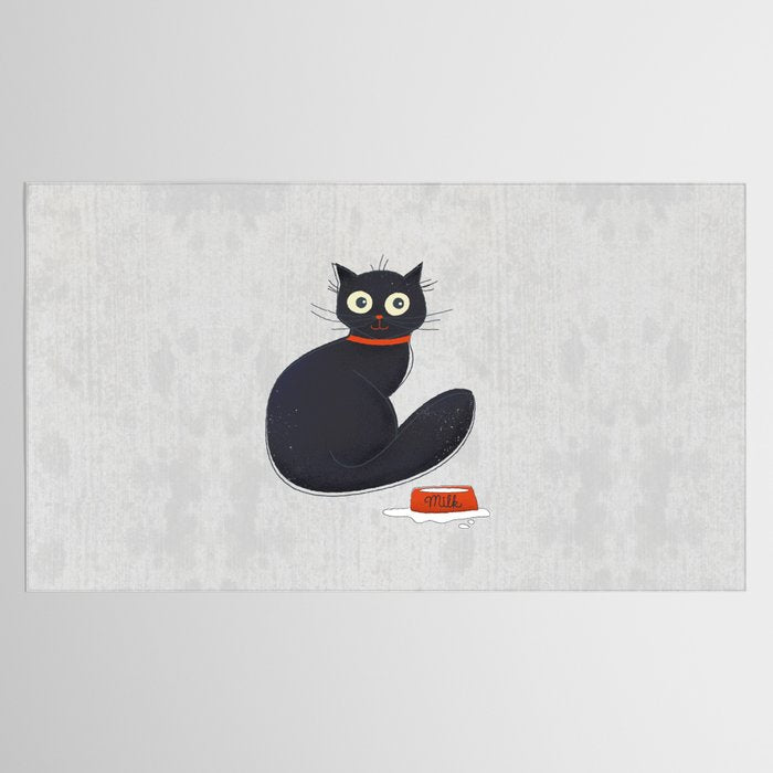 Black Silly Cat  Tablecloth Gallery Image 2