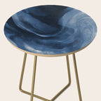 Dusty Blue Ink Swirl - Moody Indigo Wash Side Table Gallery Image 2