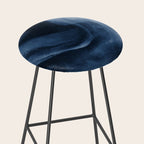 Dusty Blue Ink Swirl - Moody Indigo Wash Stool Gallery Image 2