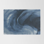 Dusty Blue Ink Swirl - Moody Indigo Wash Rug Gallery Image 2