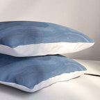 Dusty Blue Ink Swirl - Moody Indigo Wash Pillow Sham Gallery Image 3