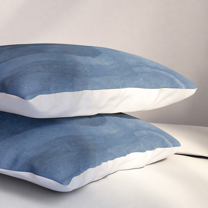 Dusty Blue Ink Swirl - Moody Indigo Wash Pillow Sham Gallery Image 3