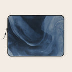 Dusty Blue Ink Swirl - Moody Indigo Wash Laptop Sleeve Gallery Image 1