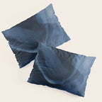Dusty Blue Ink Swirl - Moody Indigo Wash Pillow Sham Gallery Image 3