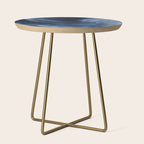 Dusty Blue Ink Swirl - Moody Indigo Wash Side Table Gallery Image 1