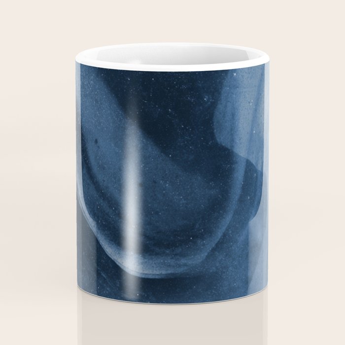 Dusty Blue Ink Swirl - Moody Indigo Wash Coffee Mug Gallery Image 4