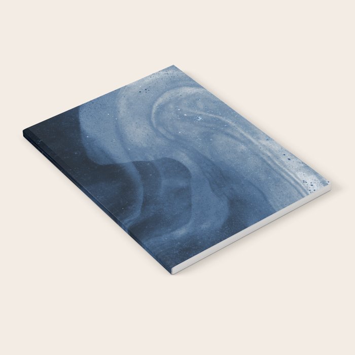 Dusty Blue Ink Swirl - Moody Indigo Wash Notebook Gallery Image 1